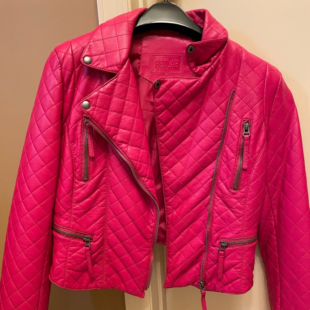 Red leather jacket!